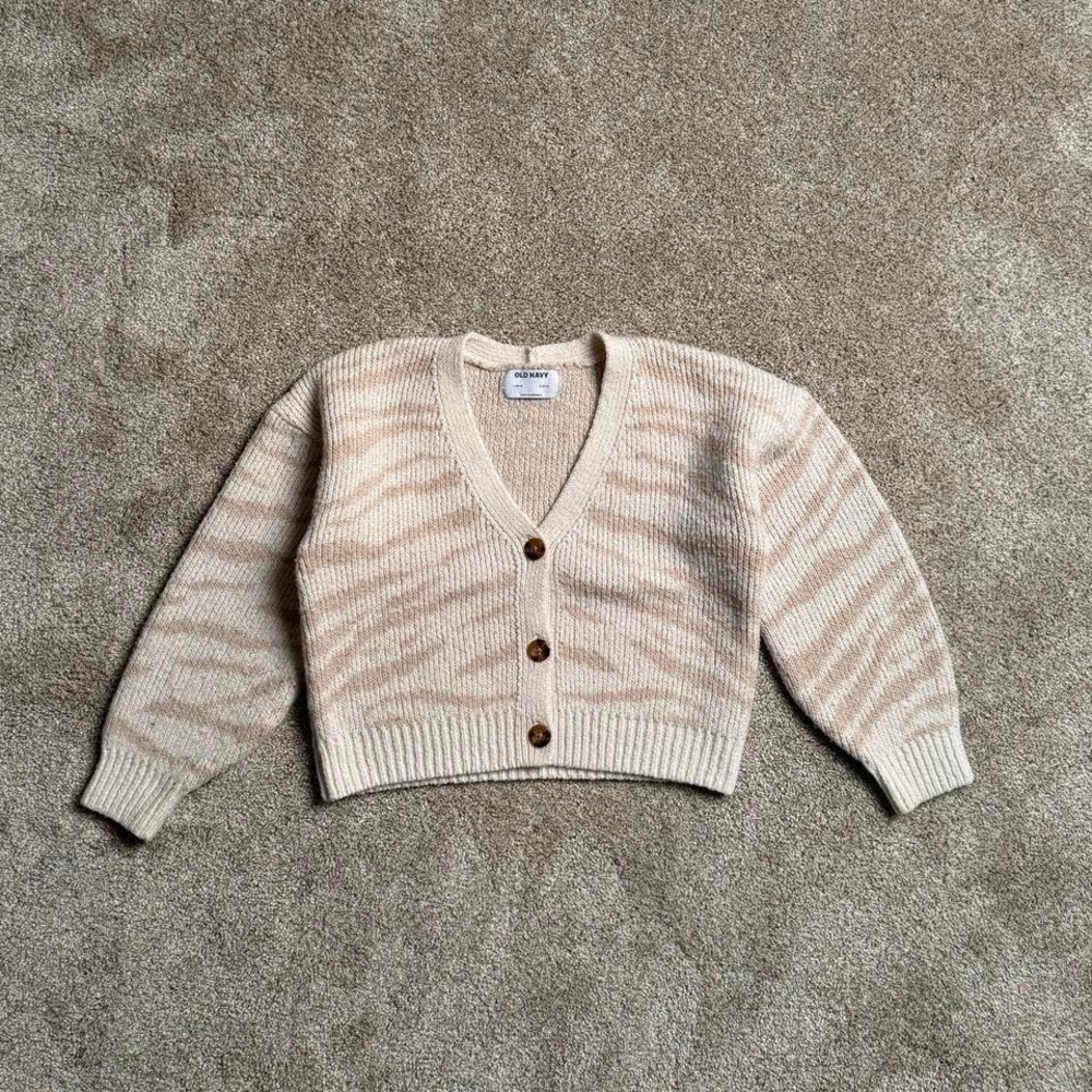 OLD NAVY "STRIPED" CREAM KNIT CARDIGAN‎